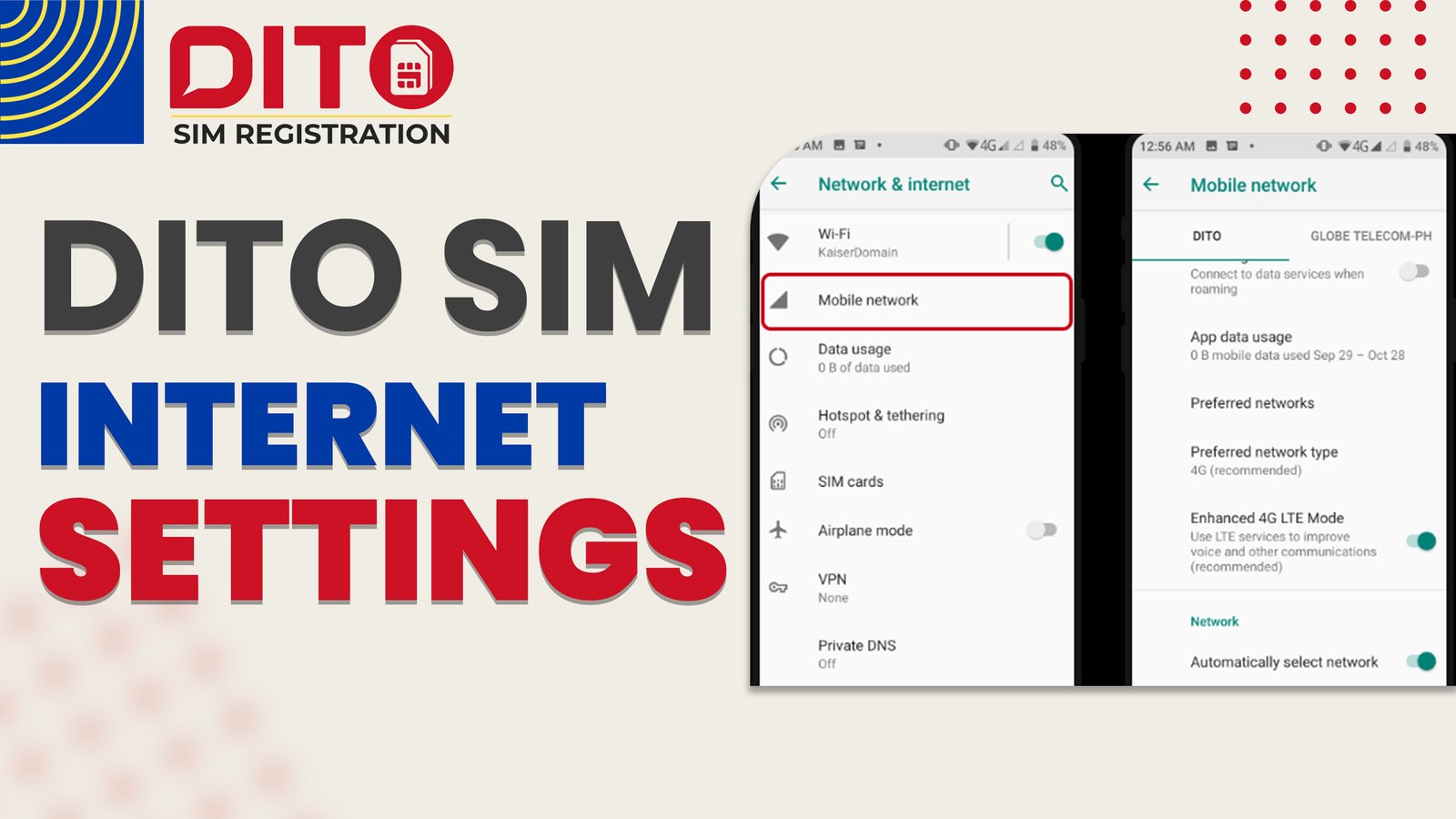 DITO Internet Settings